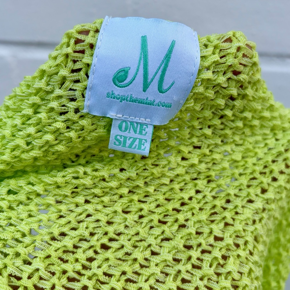 Shop the Mint Don't Waste A Moment Neon Lime Oversized Sweater, OS LIKE NEW! - Picture 8 of 9